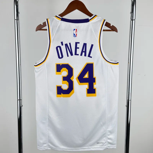 22-23 LAKERS O'NEAL #34 White Top Quality Hot Pressing NBA Jersey