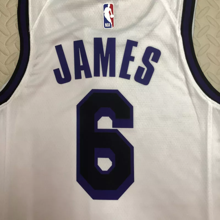 22-23 LAKERS JAMES #6 White City Edition Top Quality Hot Pressing NBA Jersey