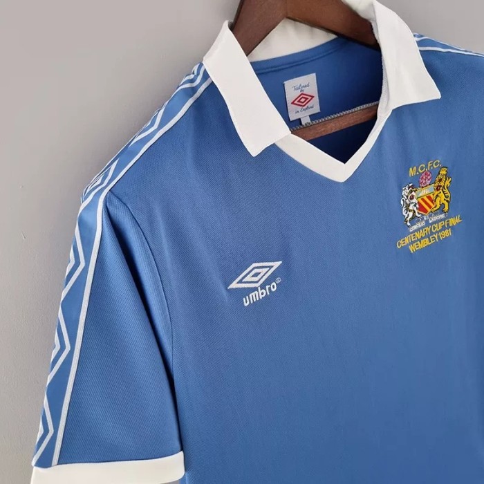 1981-1982 Man City Home Retro Soccer Jersey