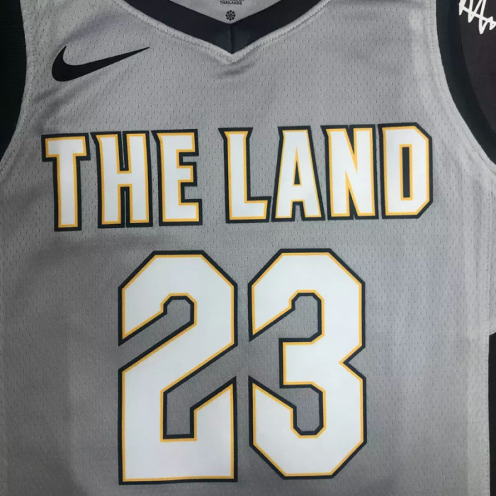 2018 Cleveland Cavaliers JAMES #23 Gray Top Quality Hot Pressing NBA Jersey