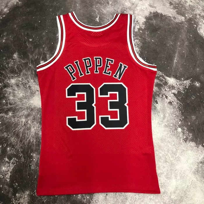1998 BULLS PIPPEN #33 Red Retro Top Quality Hot Pressing NBA Jersey