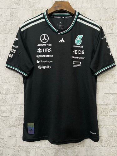 2025 F1 Benz New Pattern Short Sleeve Racing Suit