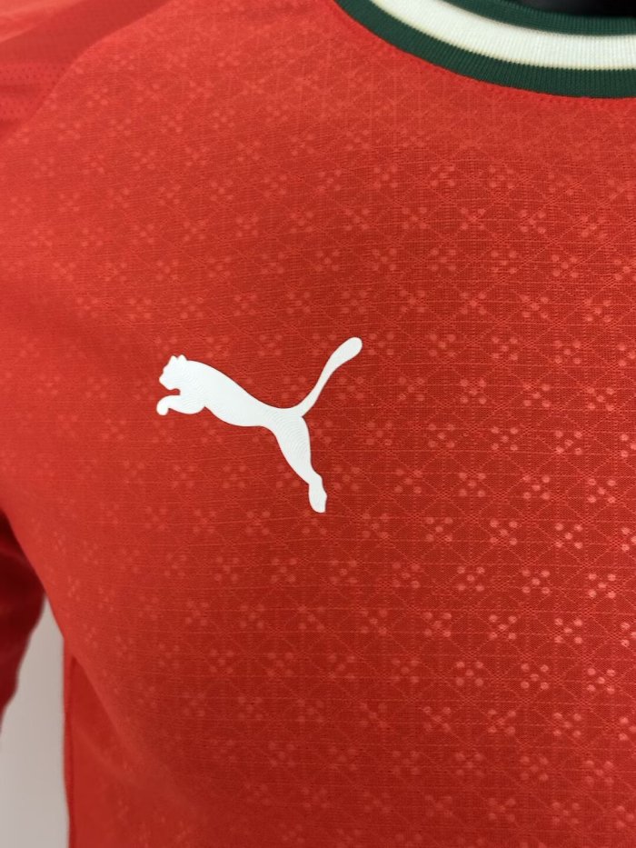 25-26 Portugal Home Long Sleeve Player Version Soccer Jersey (长袖球员)