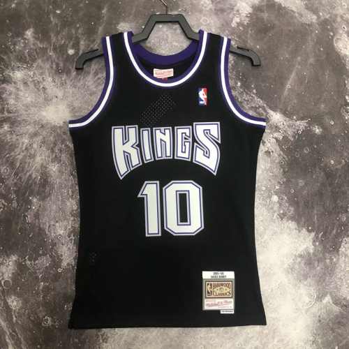 2001 Kings BIBBY #10 Black Retro Top Quality Hot Pressing NBA Jersey