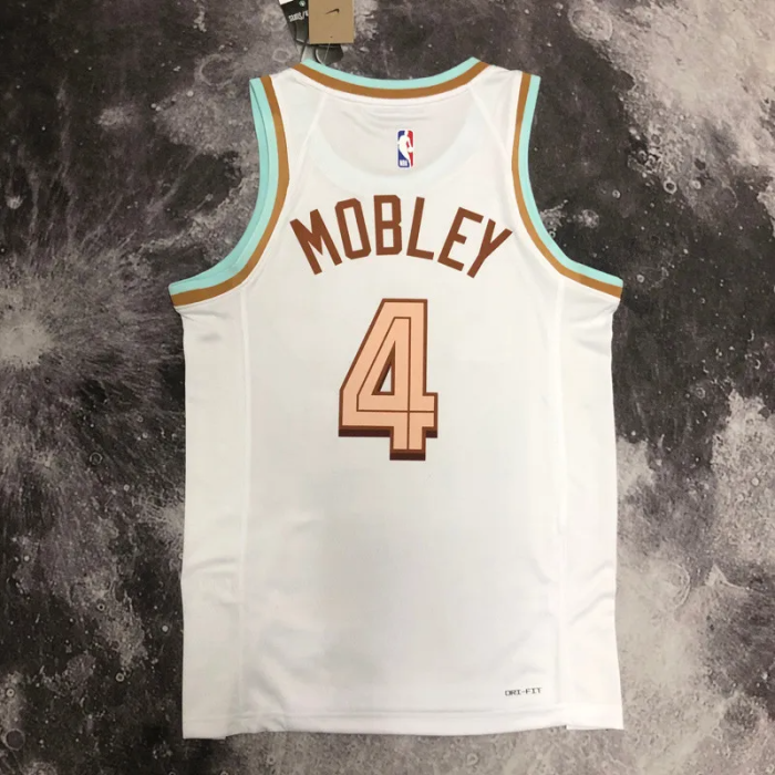 22-23 Kings MOBLEY #4 White City Edition Top Quality Hot Pressing NBA Jersey