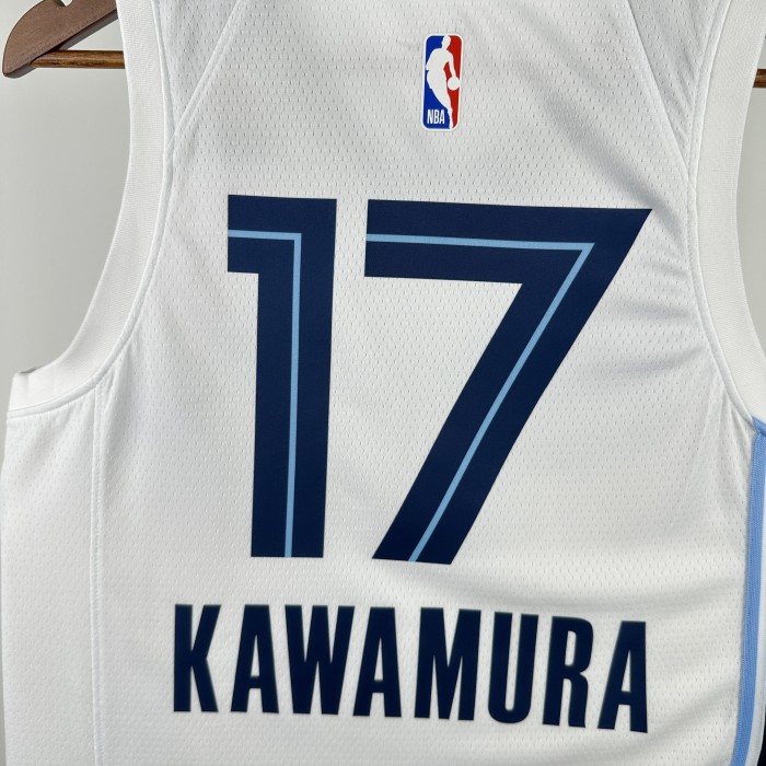 23-24 GRIZZLIES KAWAMURA #17 White Top Quality Hot Pressing NBA Jersey