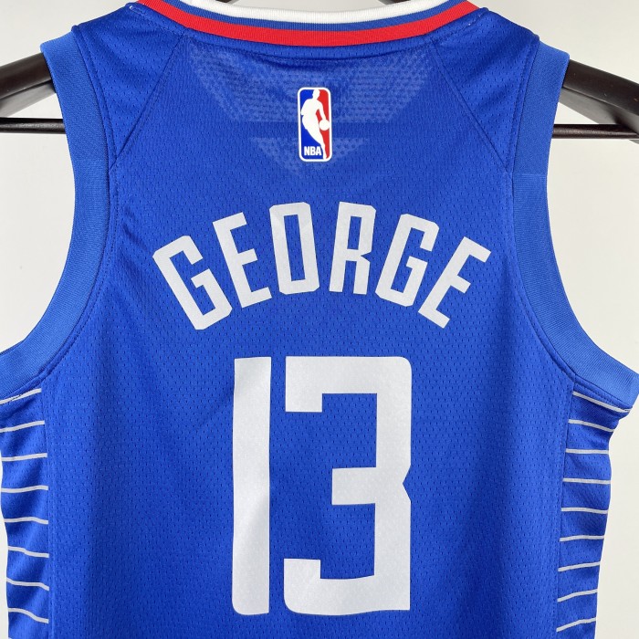 2023 Clippers GEORGE #13 Blue Top Quality Hot Pressing Kids NBA Jersey