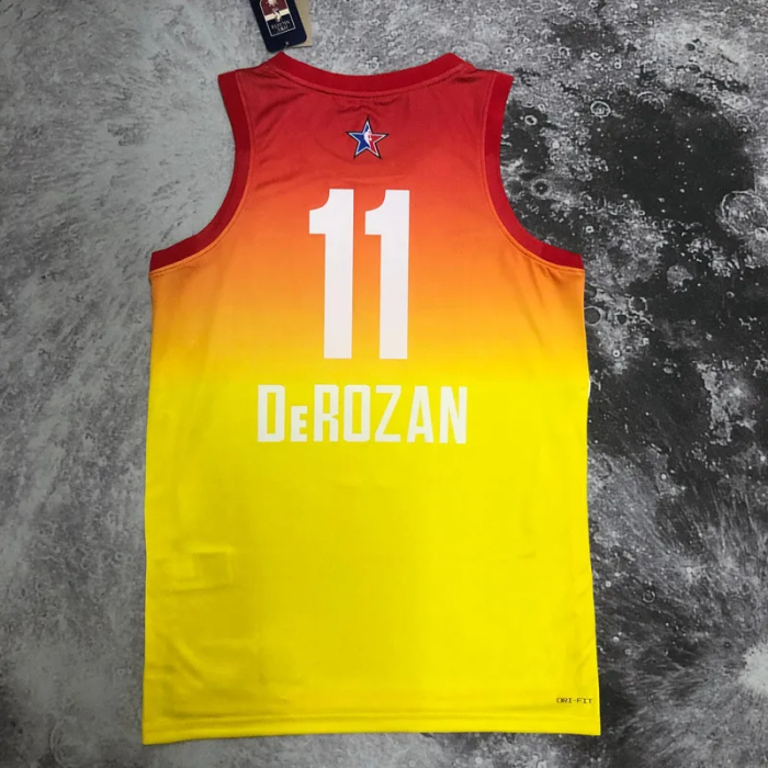 2023 ALL STAR DEROZAN #11 Yellow Top Quality Hot Pressing NBA Jersey