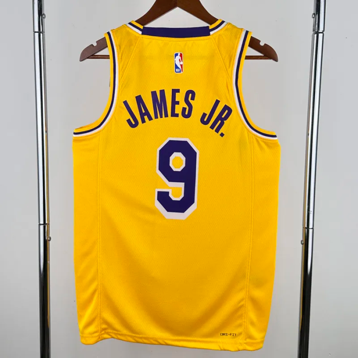 22-23 Lakers JAMES JR. #9 Yellow Top Quality Hot Pressing NBA Jersey