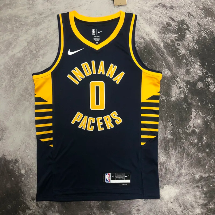 22-23 Indiana Pacers HALIBURTON #0 Black Away Top Quality Hot Pressing NBA Jersey