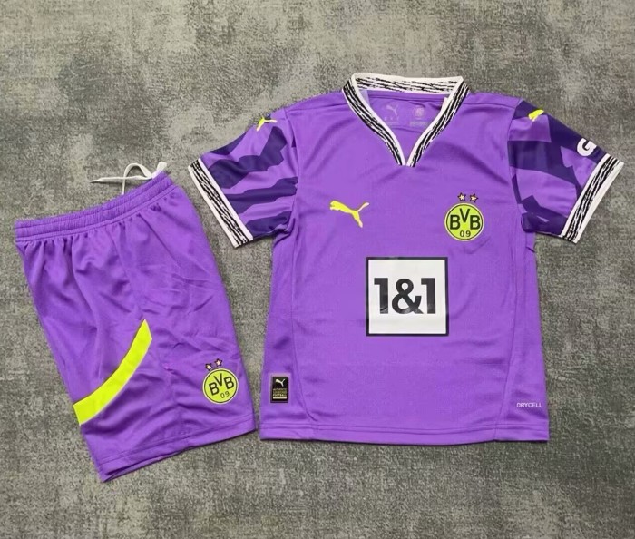 25-26 Dortmund Purple Special Edition Kids Soccer Jersey