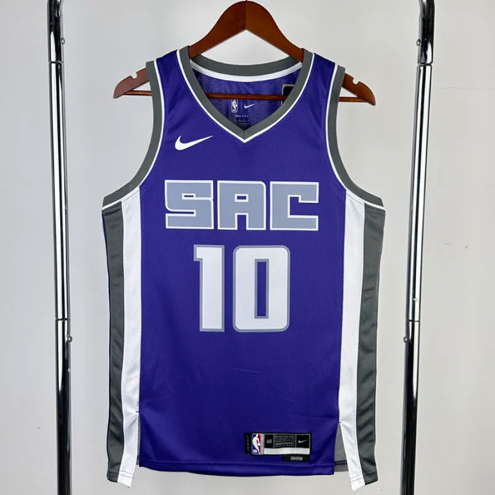 22-23 KINGS SABONIS #10 Purple Away Top Quality Hot Pressing NBA Jersey(V领）