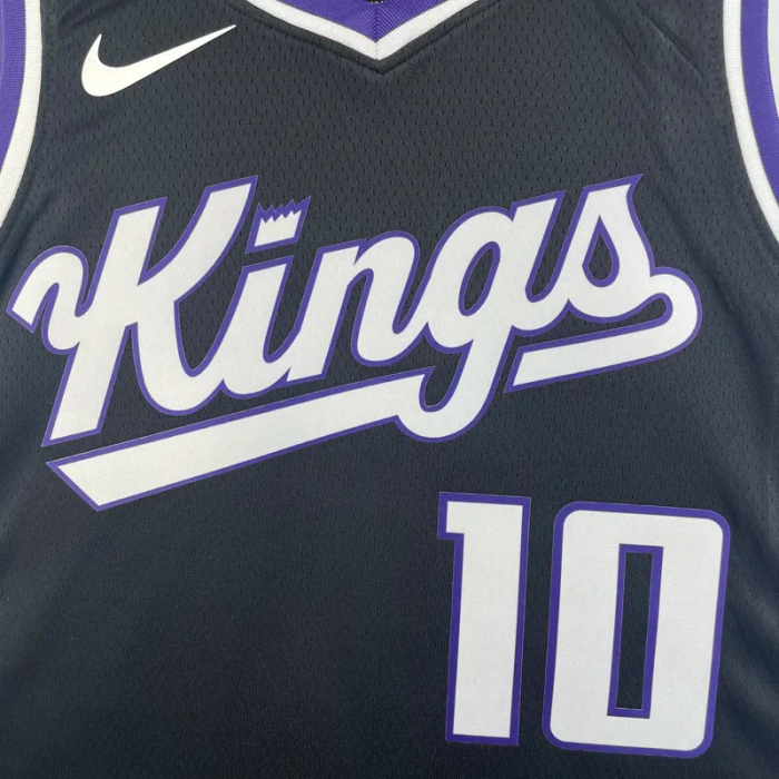 23-24 Kings SABONIS #10 Black Top Quality Hot Pressing NBA Jersey