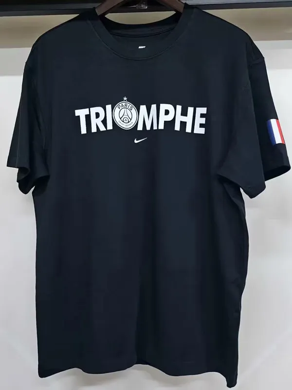 25-26 PSG Black High Quality Casual T-Shirt #圆领
