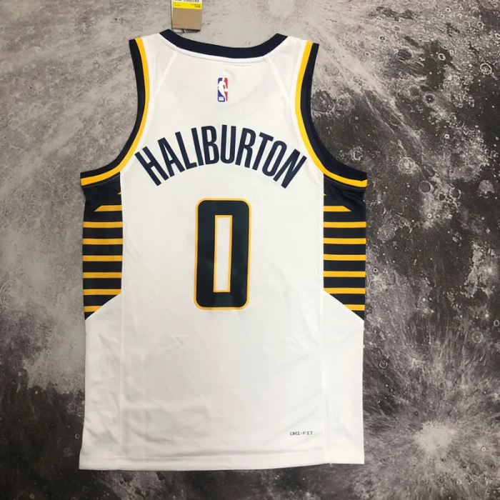 22-23 Indiana Pacers HALIBURTON #0 White Home Top Quality Hot Pressing NBA Jersey