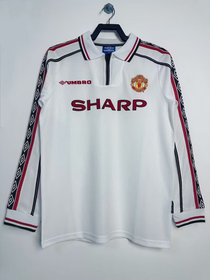 1998 Man Utd Commemorative Edition Long sleeves Retro Soccer Jersey