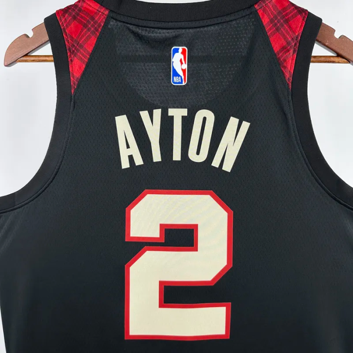 23-24 Trail Blazers AYTON #2 Black City Edition Top Quality Hot Pressing NBA Jersey