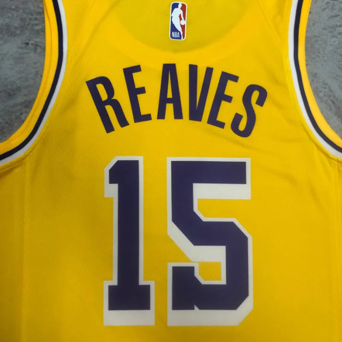 22-23 LAKERS REAVES #15 Yellow Top Quality Hot Pressing NBA Jersey(圆领)