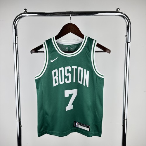 2023 CELTICS  BROWN #7 Green Top Quality Hot Pressing Kids NBA Jersey