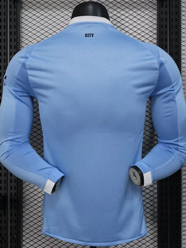 25-26 Man City Home Long Sleeve Player Version Soccer Jersey (长袖球员)