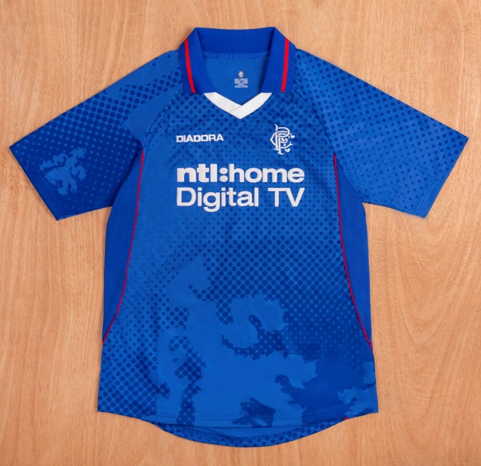 2002-2003 Rangers Home Retro Soccer Jersey