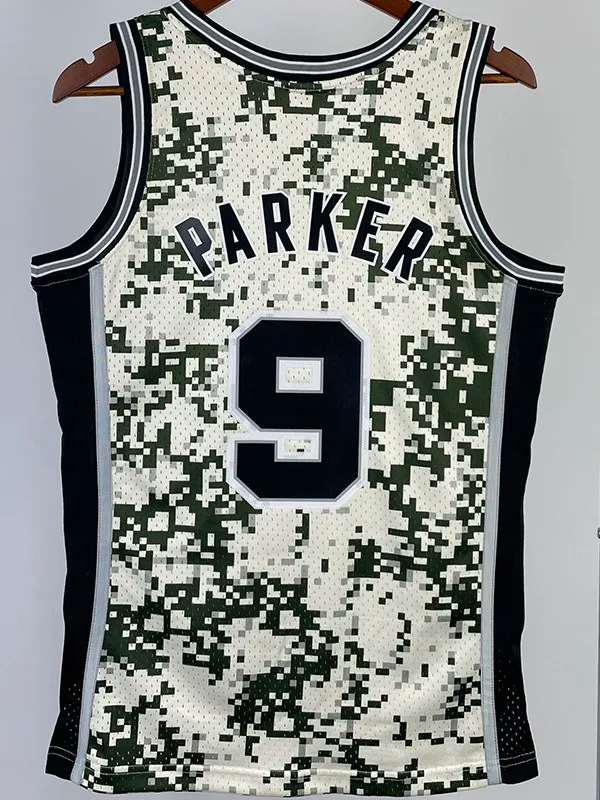 2013-14 SA Spurs PARKER #9 Green CamouflageTop Quality Hot Pressing NBA Jersey