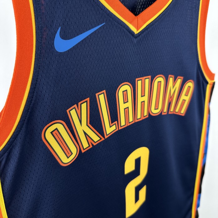 24-25 OKC Thunder GILGEOUS-ALEXANDER #2 Black City Edition Top Quality Hot Pressing NBA Jersey