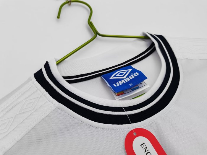 1999-2001 England Home Retro Soccer Jersey