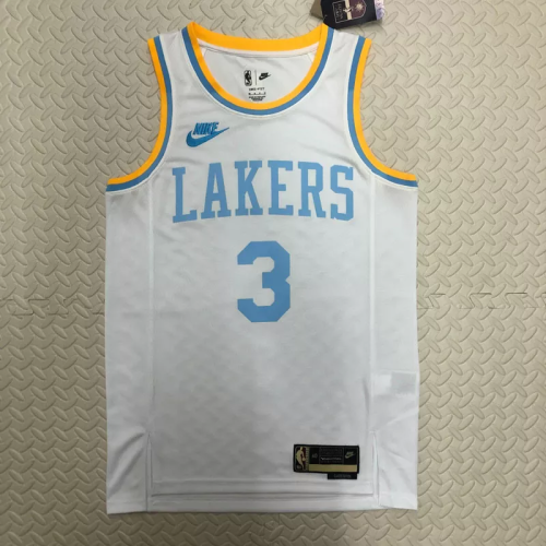 22-23 LAKERS DAVIS #3 White Top Quality Hot Pressing NBA Jersey (Retro Logo)