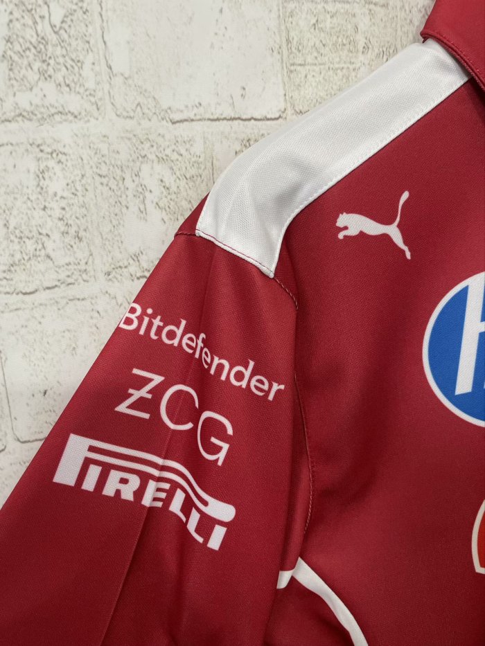 2025 F1 Ferrari New Pattern Short Sleeve Racing Suit (有领)