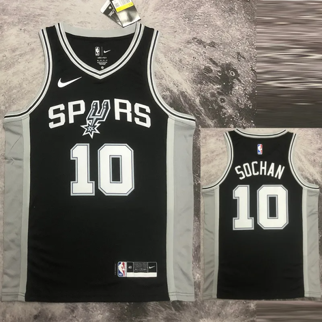 22-23 SA Spurs SOCHAN #10 Black Top Quality Hot Pressing NBA Jersey