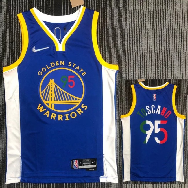 21-22 Warriors TOSCANO #95 'Mexico' Blue City Edition Top Quality Hot Pressing NBA Jersey