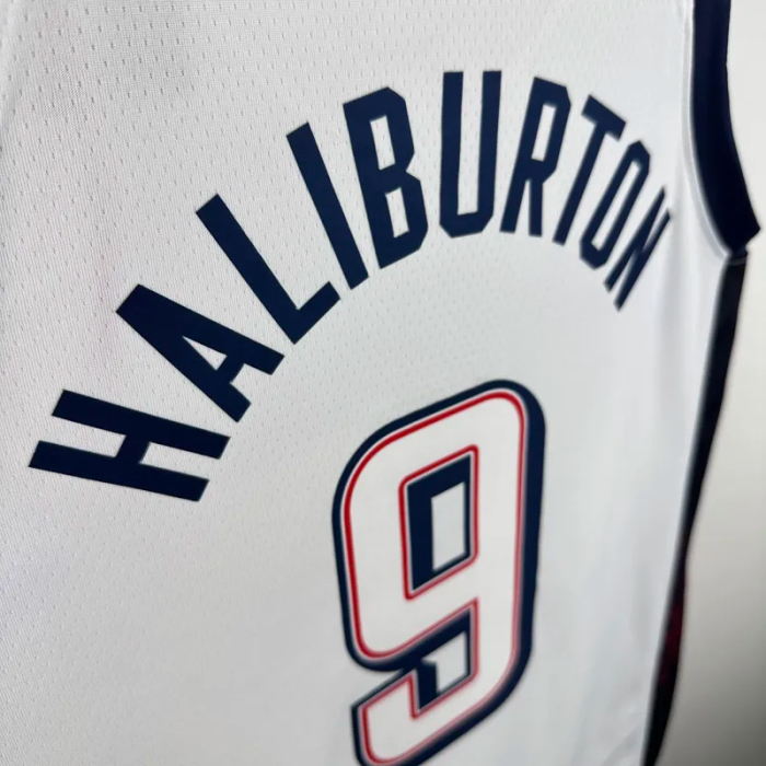 2024 Olympic Game USA HALIBURTON # 9 White Basketball Jersey