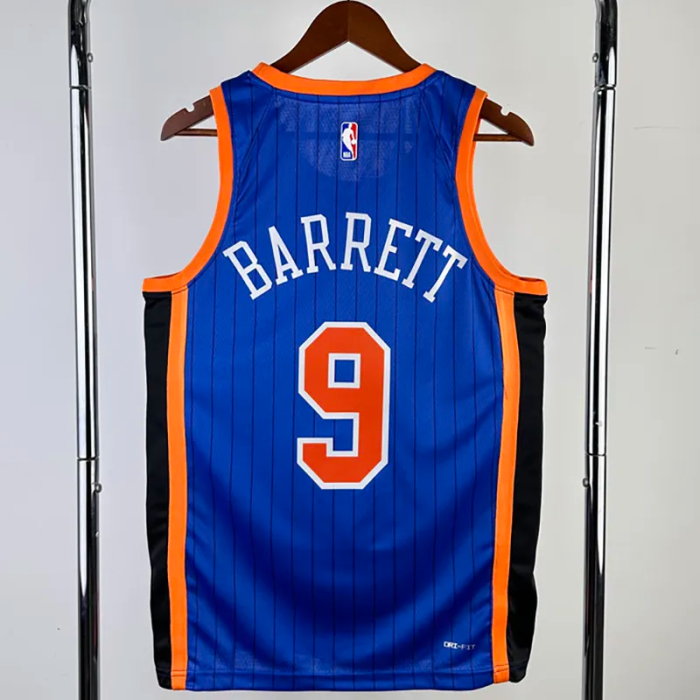23-24 KNICKS BARRETT #9 Blue City Edition Top Quality Hot Pressing NBA Jersey