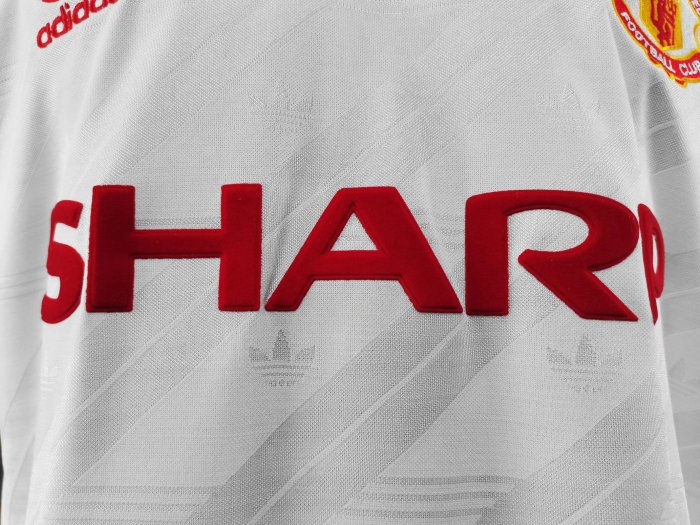 1986 Man Utd Away White Retro Soccer Jersey