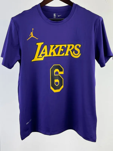 2023 LAKERS JAMES #6 Purple Quick drying T-shirt (Trapeze Edition) 飞人版