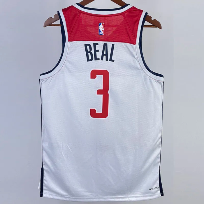 22-23 Wizards BEAL #3 White Top Quality Hot Pressing NBA Jersey