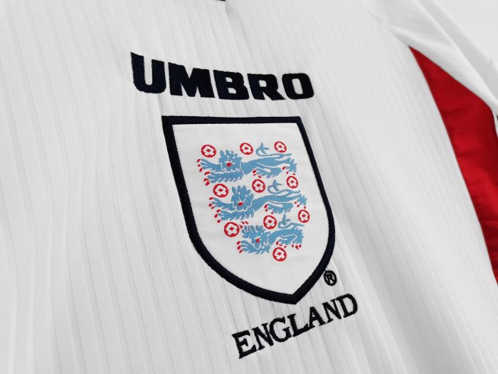 1998 England Home Retro Soccer Jersey