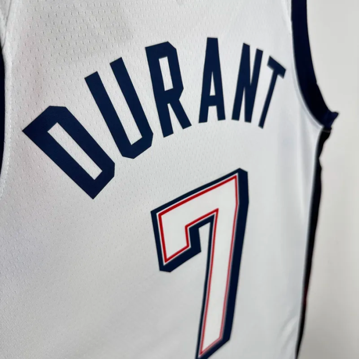 2024 Olympic Game USA DURANT # 7 White Basketball Jersey