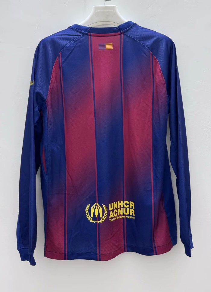 25-26 BAR Home Long Sleeve Fans Soccer Jersey