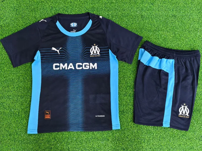 25-26 Marseille Away Kids Player Version Soccer Jersey (球员童装)