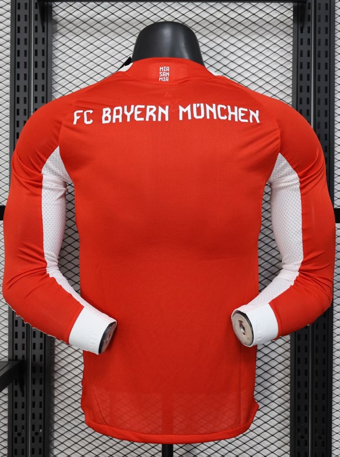 25-26 Bayern Home Long Sleeve Player Version Soccer Jersey (长袖球员)