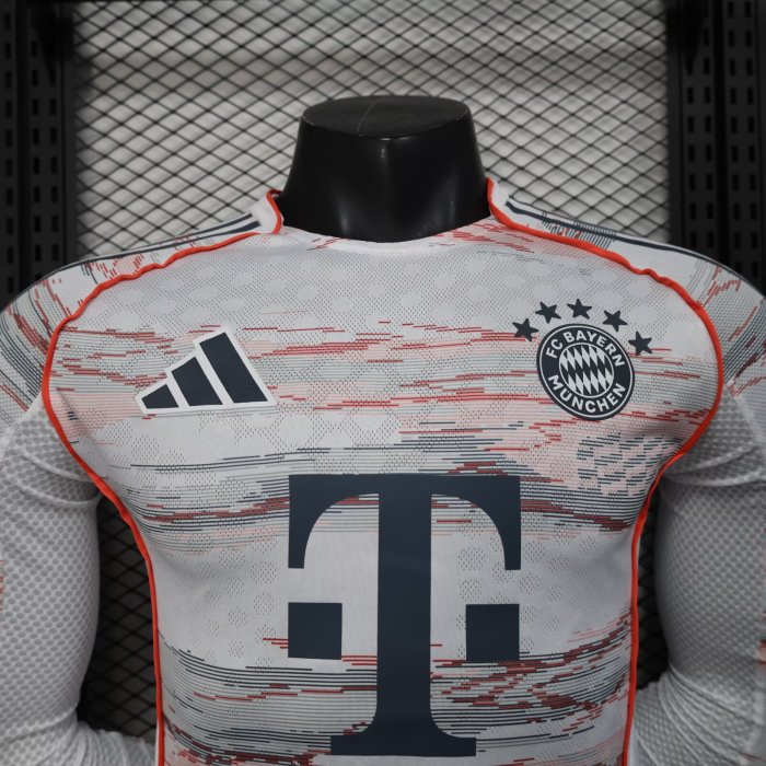 25-26 Bayern Away Long Sleeve Player Version Soccer Jersey (长袖球员)