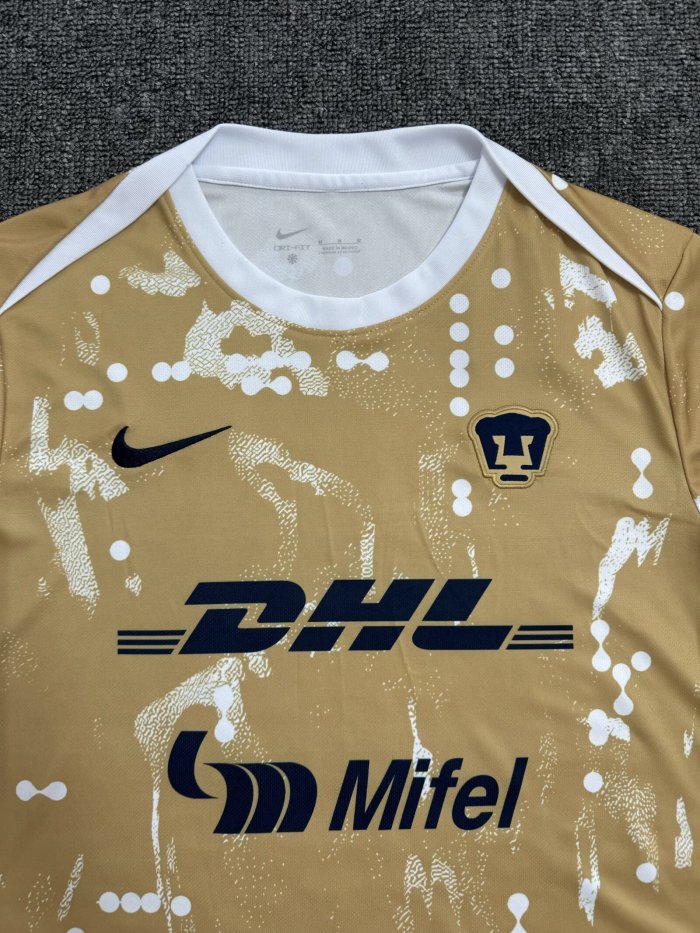 25-26 Pumas UNAM Yellow Training Shirts
