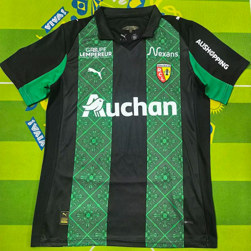 25-26 RC Lens Away Fans Soccer Jersey (全广告)