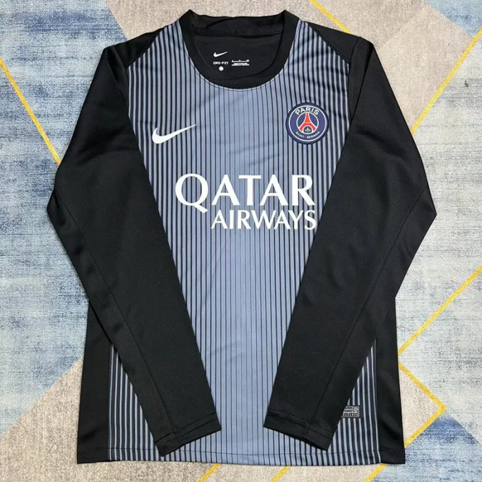 25-26 PSG Black Goalkeeper Long Sleeve Soccer Jersey (长袖)