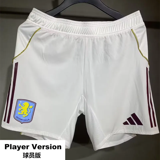 25-26 Aston Villa Home Player Version Shorts Pants 1:1 Thai Quality (球员短裤)