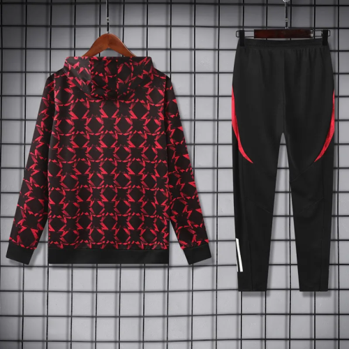 25-26 Man Utd Red Black Hoodie Tracksuit (卫衣套装)