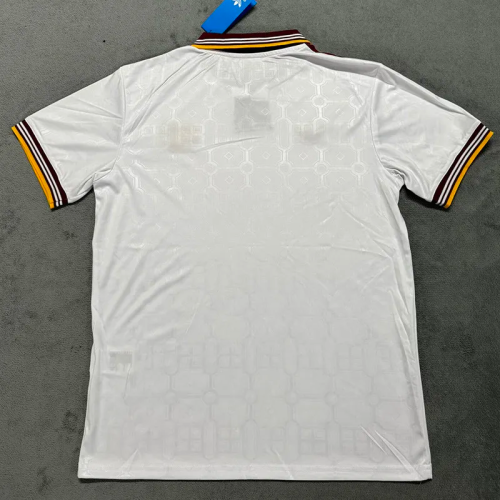 25-26 Roma White Fans Soccer Jersey 1:1 Thai Quality (枣红边)