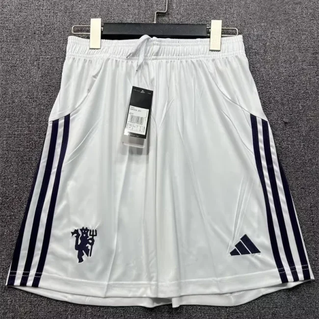 25-26 Man Utd White Shorts Pants 1:1 Thai Quality (黑标)